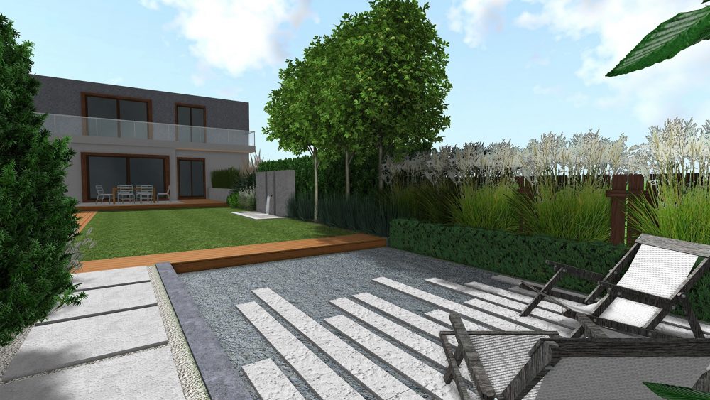 Ogród przy szeregowcu z drewnianym tarasem rockandflower studio (2)