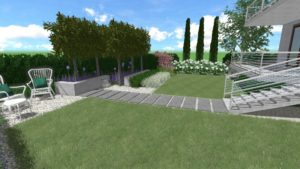 ogród nowoczesny, projekt nowoczesnego ogrodu, ogród geometryczny