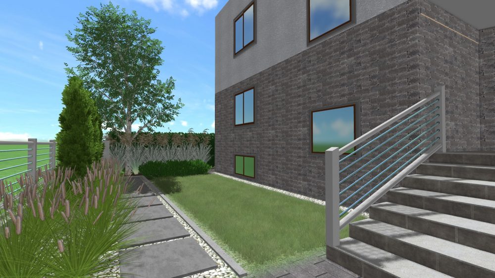 ogród nowoczesny, projekt nowoczesnego ogrodu, ogród geometryczny