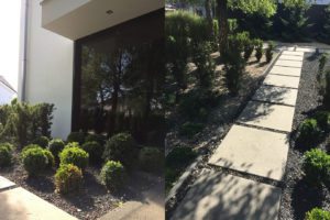 nowoczesny ogrod, minimalistyczny ogród, beton w ogrodzie, ogrody rockandflower studio projektowanie ogrodów, architektura krajobrazu rock&flowerstudio