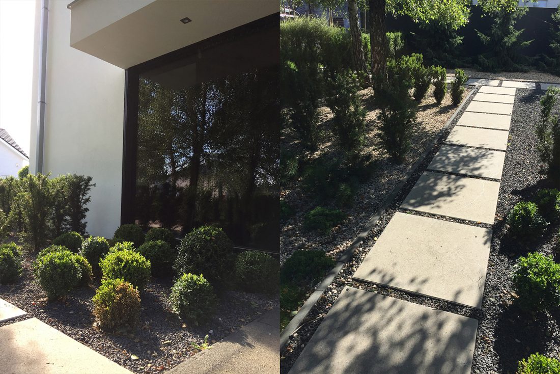 nowoczesny ogrod, minimalistyczny ogród, beton w ogrodzie, ogrody rockandflower studio projektowanie ogrodów, architektura krajobrazu rock&flowerstudio