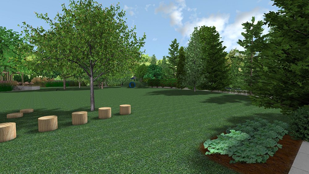 ogród naturalistyczny, projekt ogrodu Poznań, miejsce dla dzieci w ogrodzie