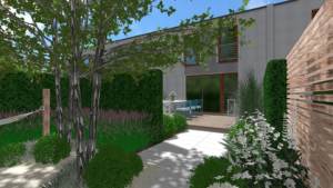 projekt ogrodu przy domu szeregowym poznań ogród w stylu marynarskim bliźniak rockandflower studio rfstudio architektura krajobrazu poznań