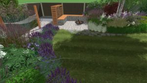 projekt ogrodu przy szeregowcu, projekt niewielkiego ogrodu, projektowanie ogrodów Poznań