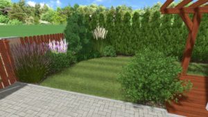 projekt ogrodu przy szeregowcu w Pradze, ogród bylin, projektowanie ogrodów Rockandflower studio Rfstudio Rock&Flower studio