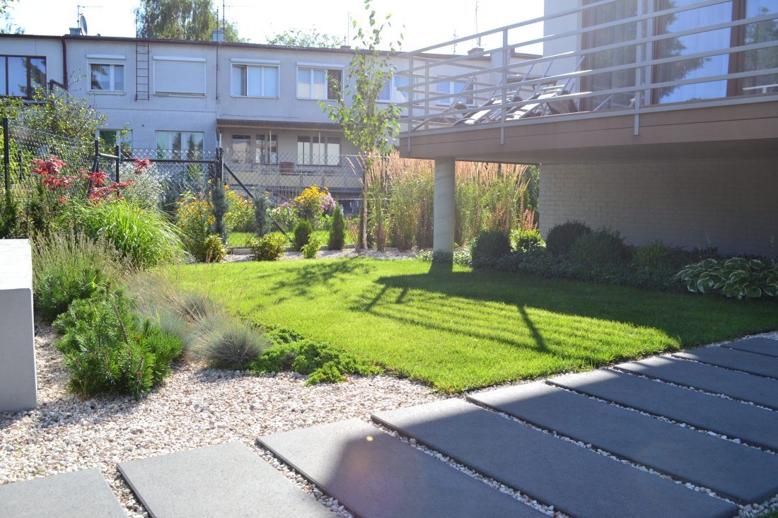 nowoczesny ogród Poznań, projekt ogrodu Poznań, projektowanie ogrodów Poznań