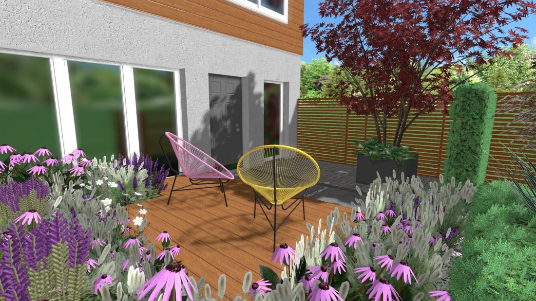 projekt przedogródka Poznań Rockandflower studio acapulco chair rfstudio projekt ogrodu mały ogród