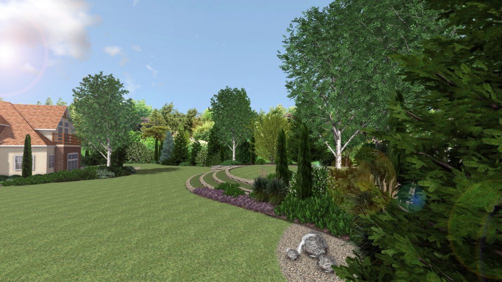 ogrody naturalistyczne - ogród na skarpie - duży ogród przydomowy