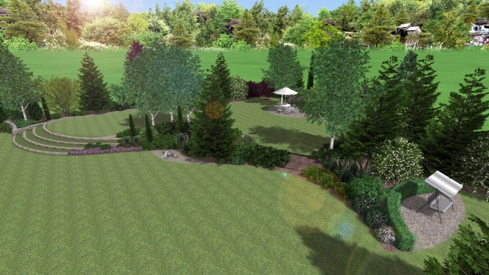 ogrody naturalistyczne - ogród na skarpie - duży ogród przydomowy