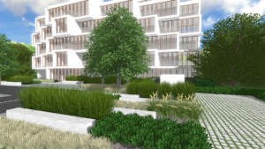apartamenty potocka Warszawa - projekt zieleni , Rock&Flower studio
