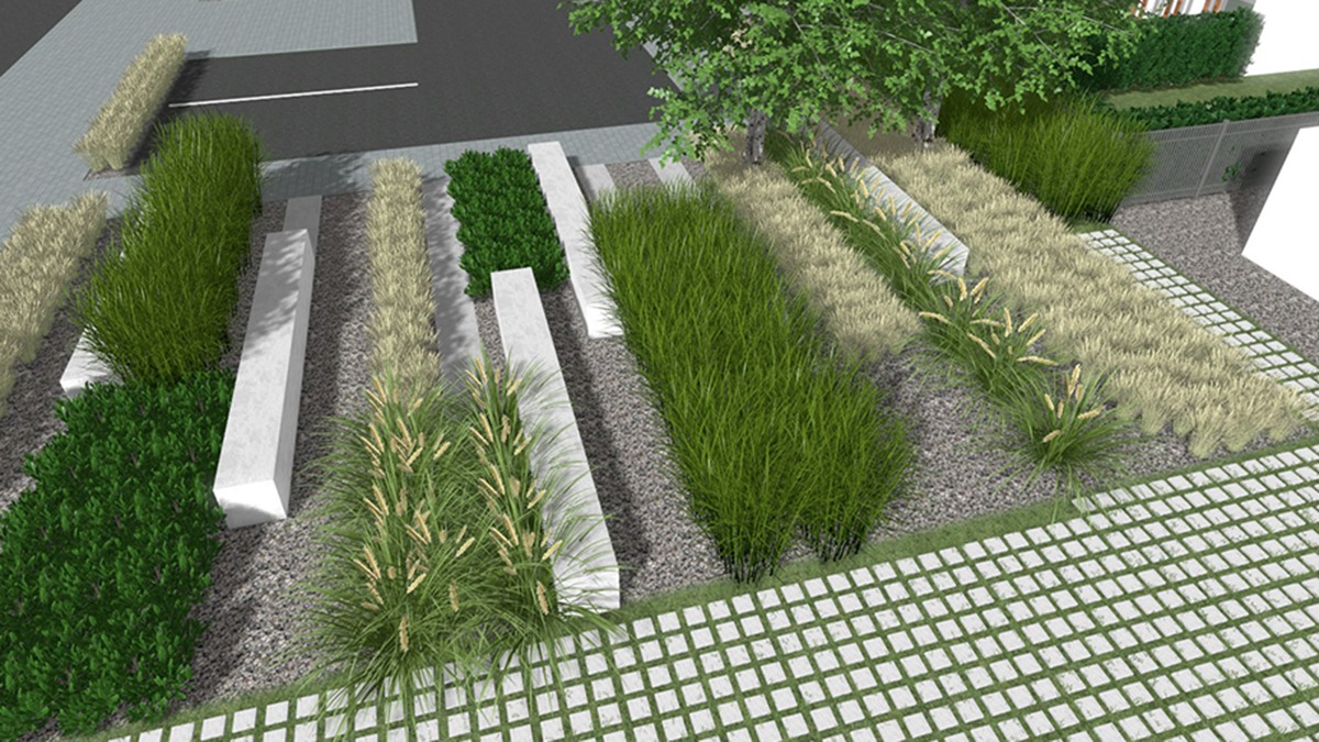 apartamenty potocka Warszawa - projekt zieleni , Rock&Flower studio