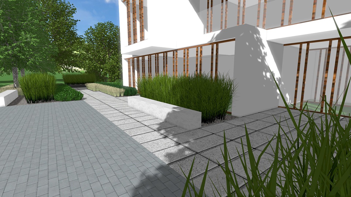 apartamenty potocka Warszawa - projekt zieleni , Rock&Flower studio