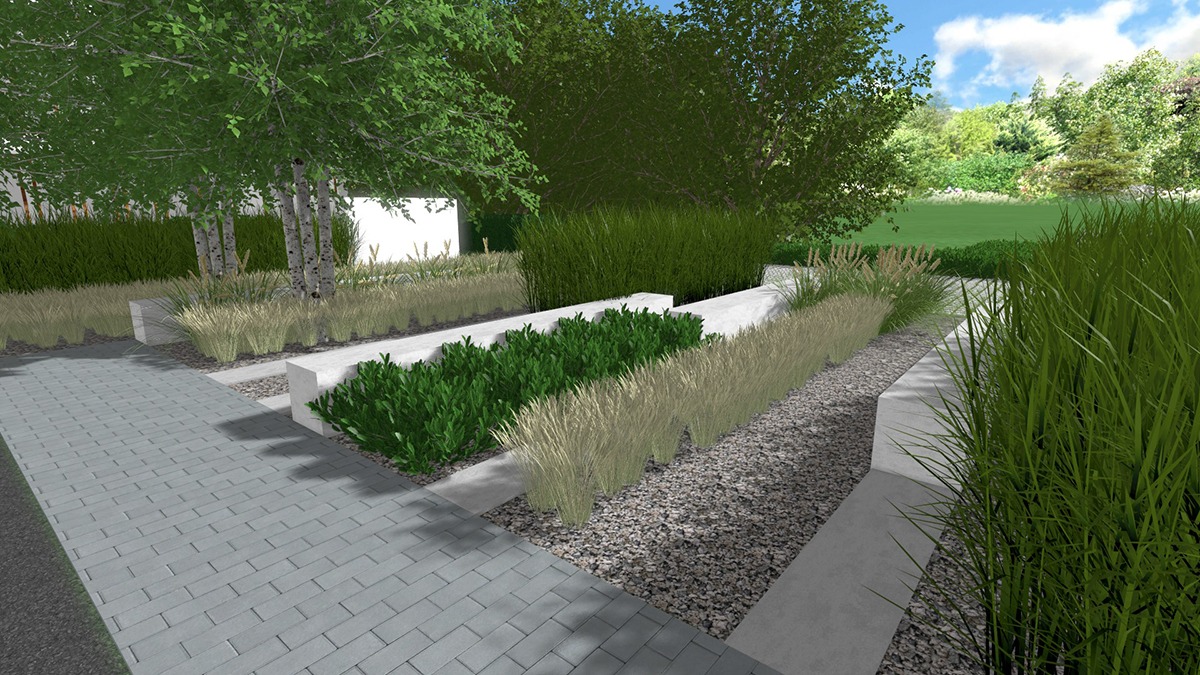 apartamenty potocka Warszawa - projekt zieleni , Rock&Flower studio