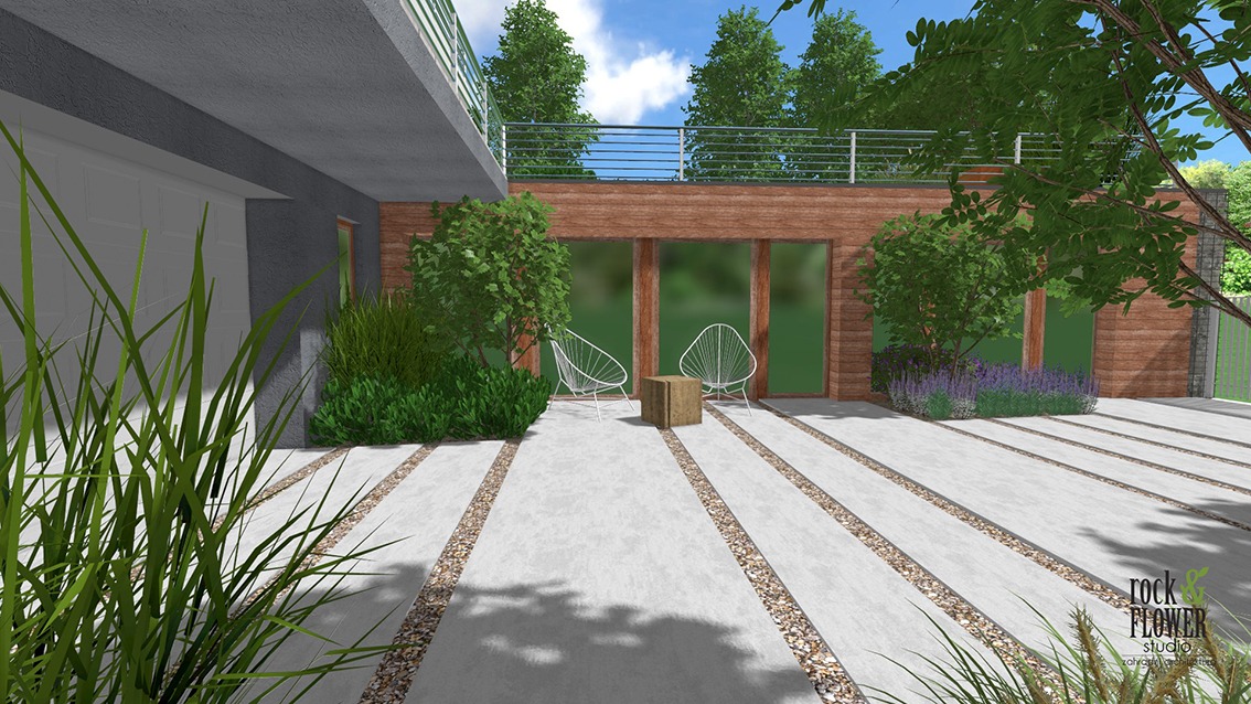 projekt ogrodu Poznań, nowoczesny ogród, architekt krajobrazu Poznań, projektowanie ogrodów