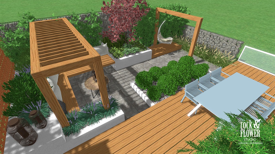 projekt tarasowego ogrodu, projekt małego ogrodu Poznań, ogrody Poznań, projektowanie ogrodów Poznań, architekt krajobrazu Poznań (1)