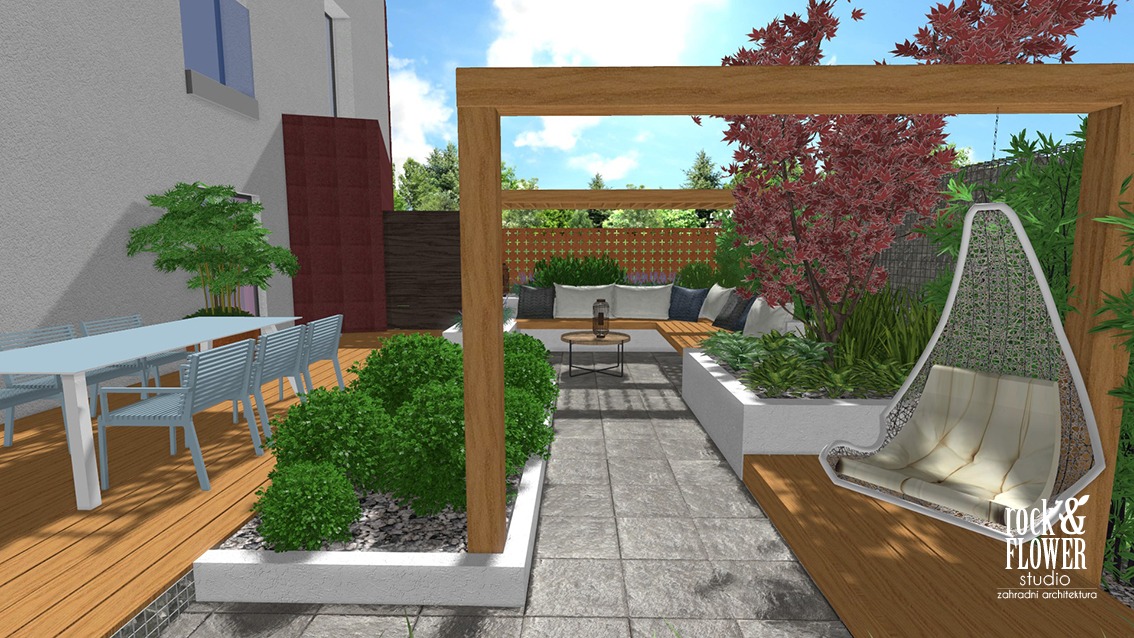 projekt tarasowego ogrodu, projekt małego ogrodu Poznań, ogrody Poznań, projektowanie ogrodów Poznań, architekt krajobrazu Poznań (1)