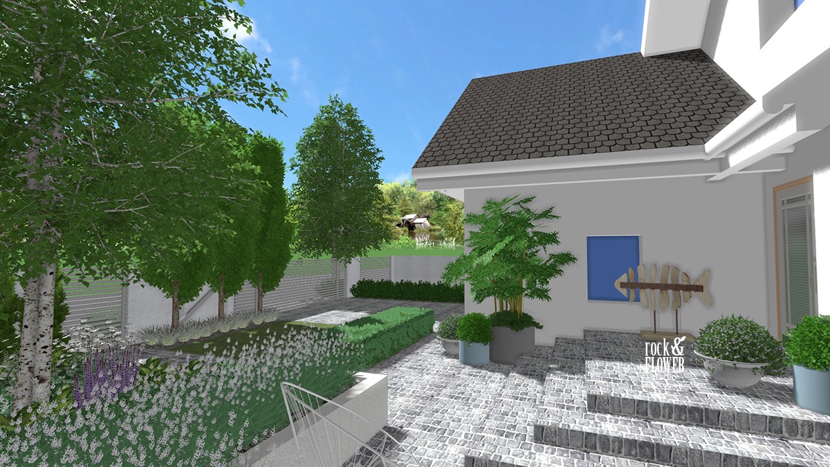 ogród w bieli, nowoczesny ogród, ogród klasyczny, projektowanie ogrodów Poznań, projekty ogrodów Poznań, ogrody Poznań, pracownia architektury krajobrazu (1)