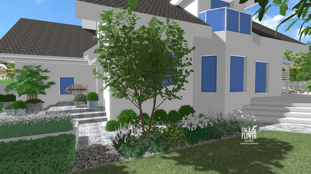 ogród w bieli, nowoczesny ogród, ogród klasyczny, projektowanie ogrodów Poznań, projekty ogrodów Poznań, ogrody Poznań, pracownia architektury krajobrazu (1)