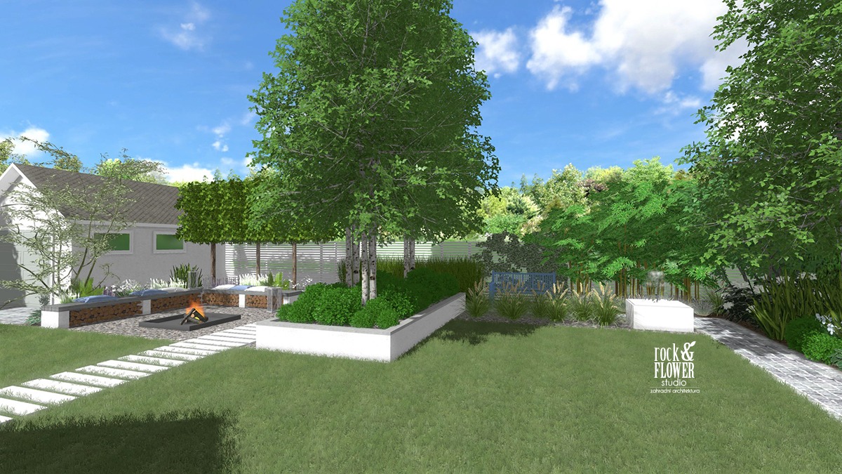 ogród w bieli, nowoczesny ogród, ogród klasyczny, projektowanie ogrodów Poznań, projekty ogrodów Poznań, ogrody Poznań, pracownia architektury krajobrazu (1)