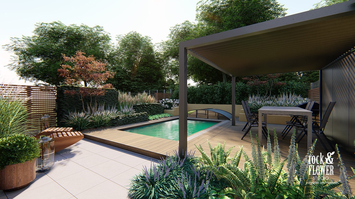 ogród z basenem Poznań