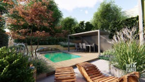 ogród z basenem Poznań