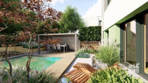 ogród z basenem Poznań