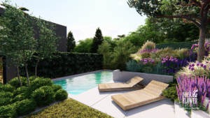 nowoczesny ogród Projekt, pracownia architektury krajobrazu Poznań