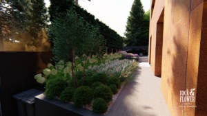 nowoczesny ogród Projekt, pracownia architektury krajobrazu Poznań