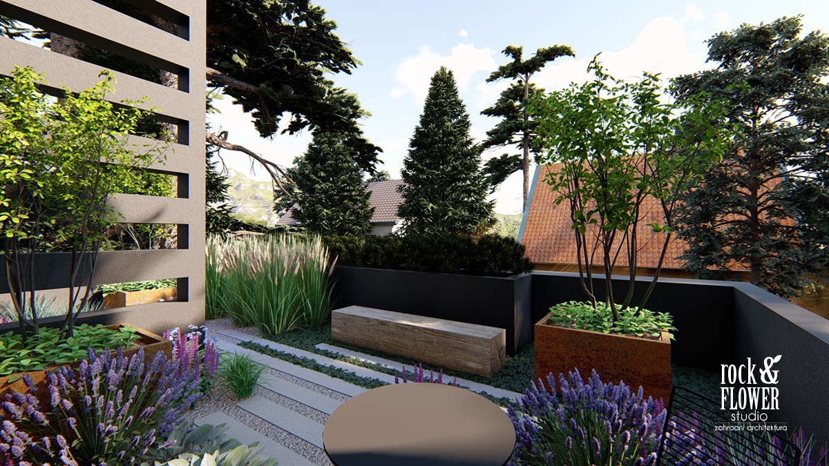 nowoczesny ogród Projekt, pracownia architektury krajobrazu Poznań