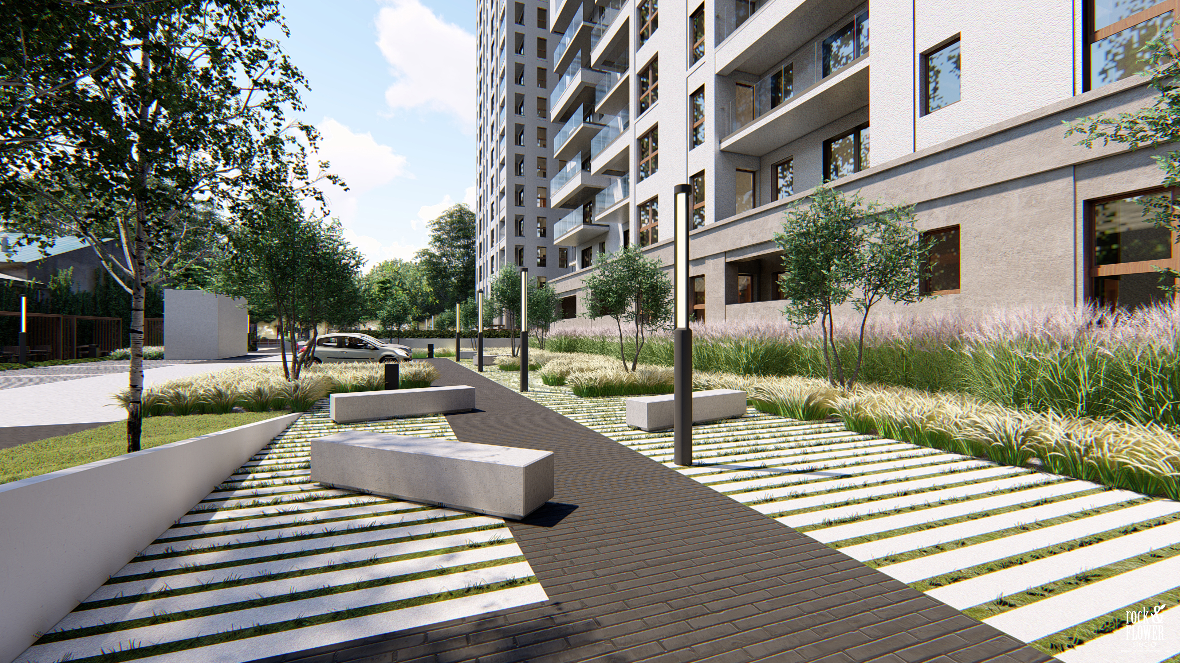 zieleń przy osiedlu w Poznaniu