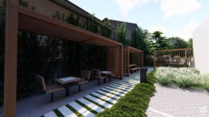 zieleń przy osiedlu mieszkaniowym w Poznaniu