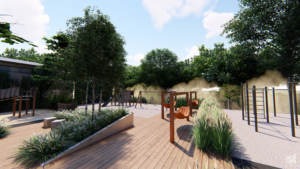 zieleń przy osiedlu mieszkaniowym