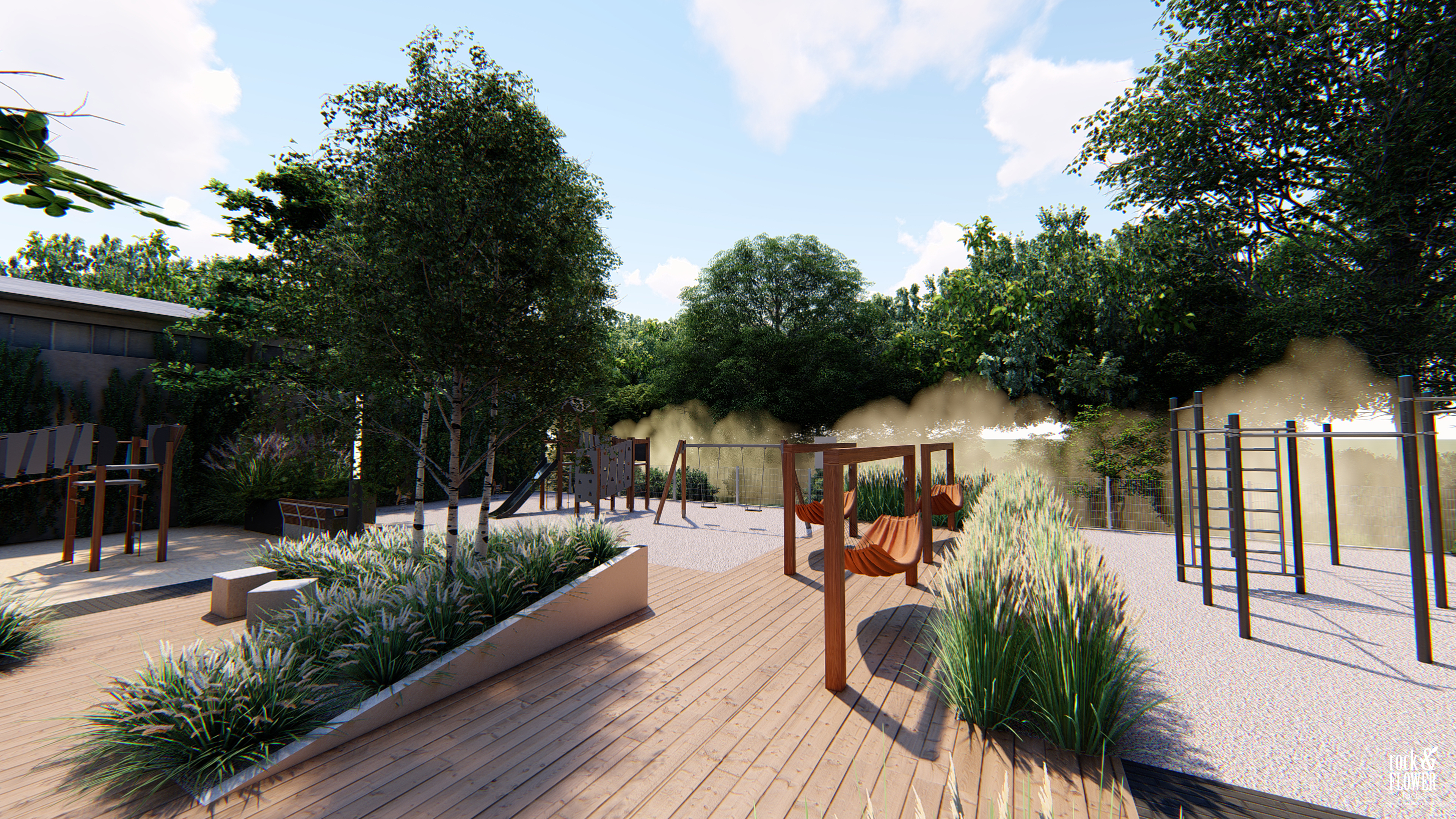 zieleń przy osiedlu mieszkaniowym