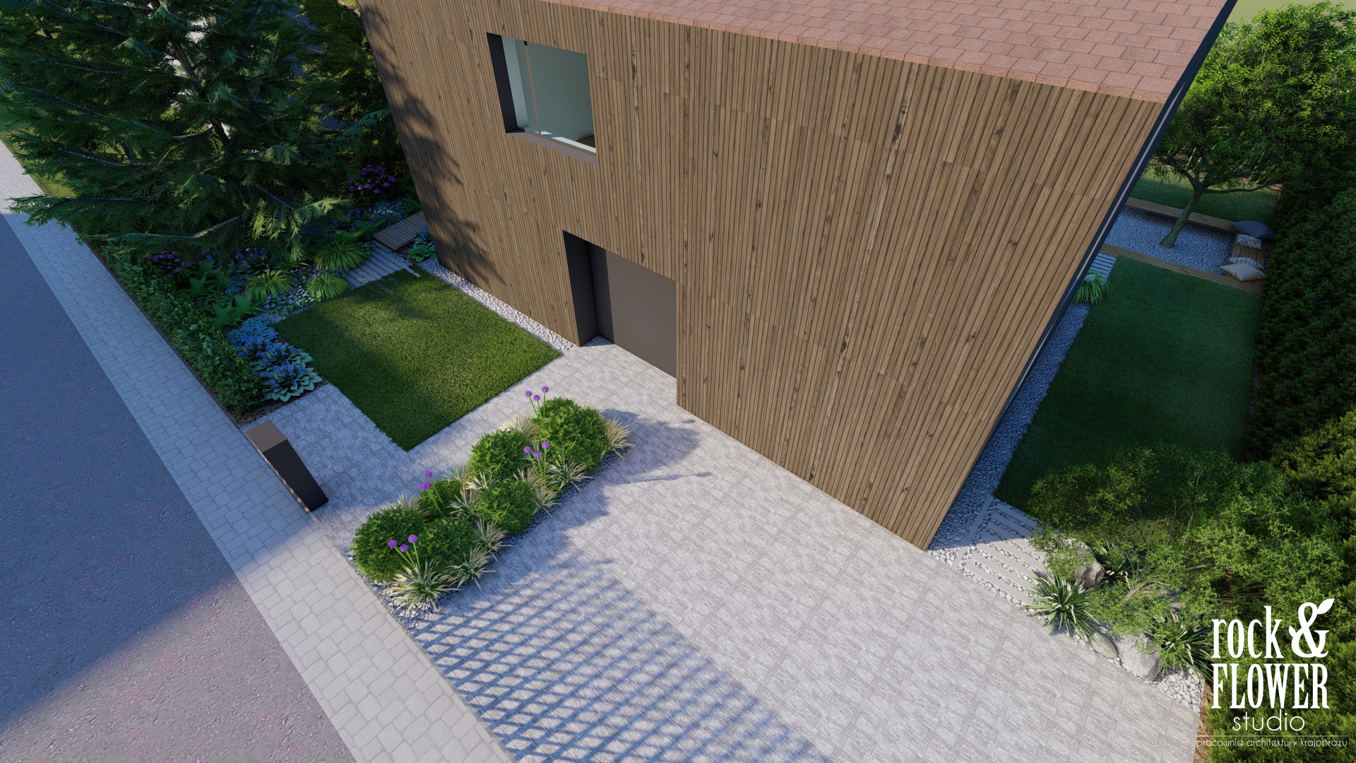 minimalistyczny ogród w Koninie