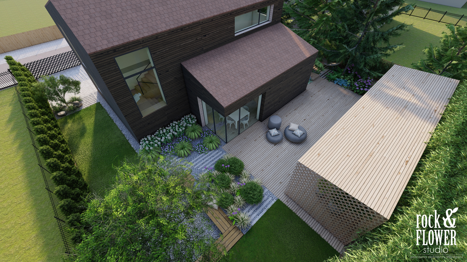 minimalistyczny ogród w Koninie