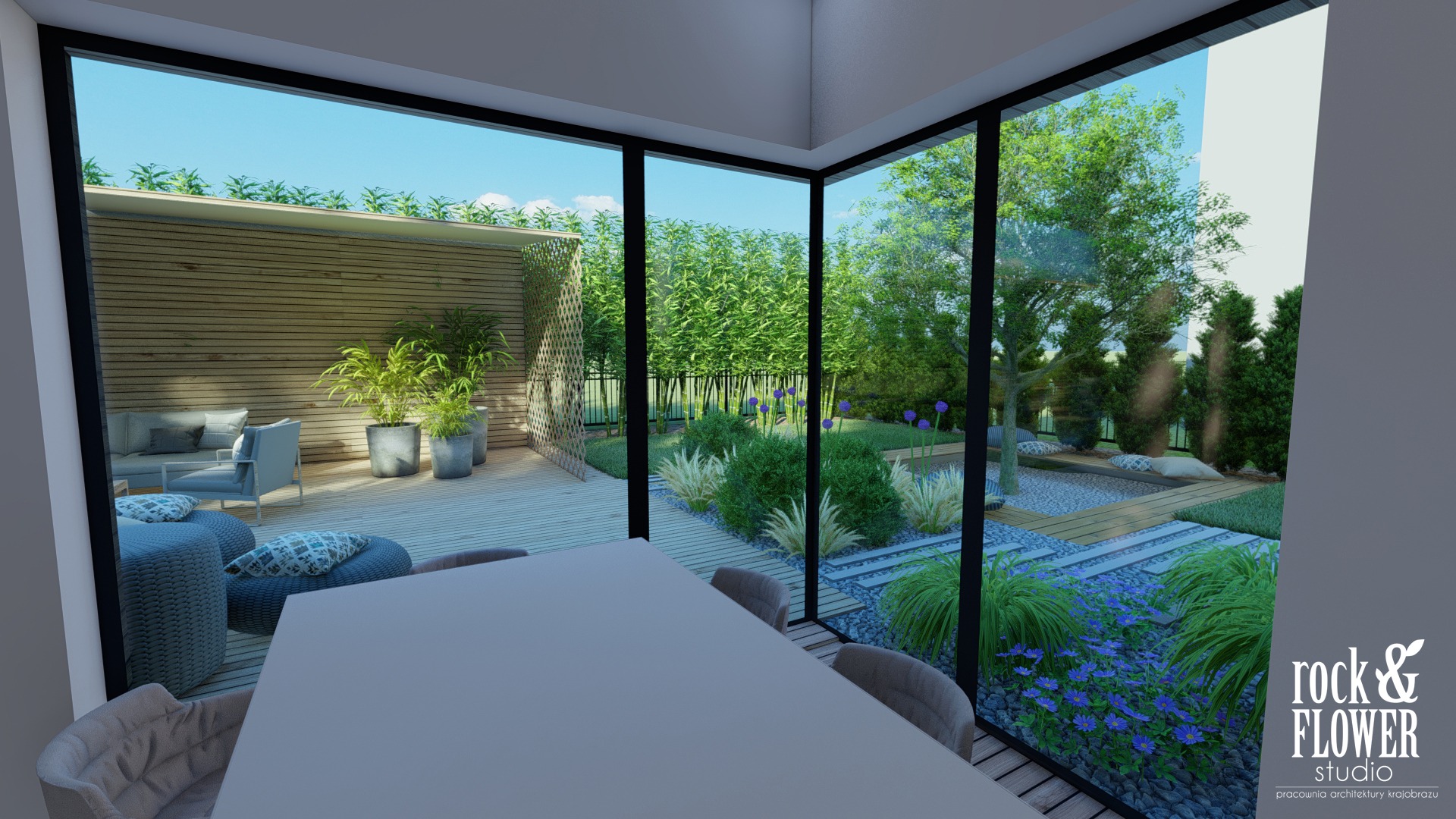 minimalistyczny ogród w Koninie