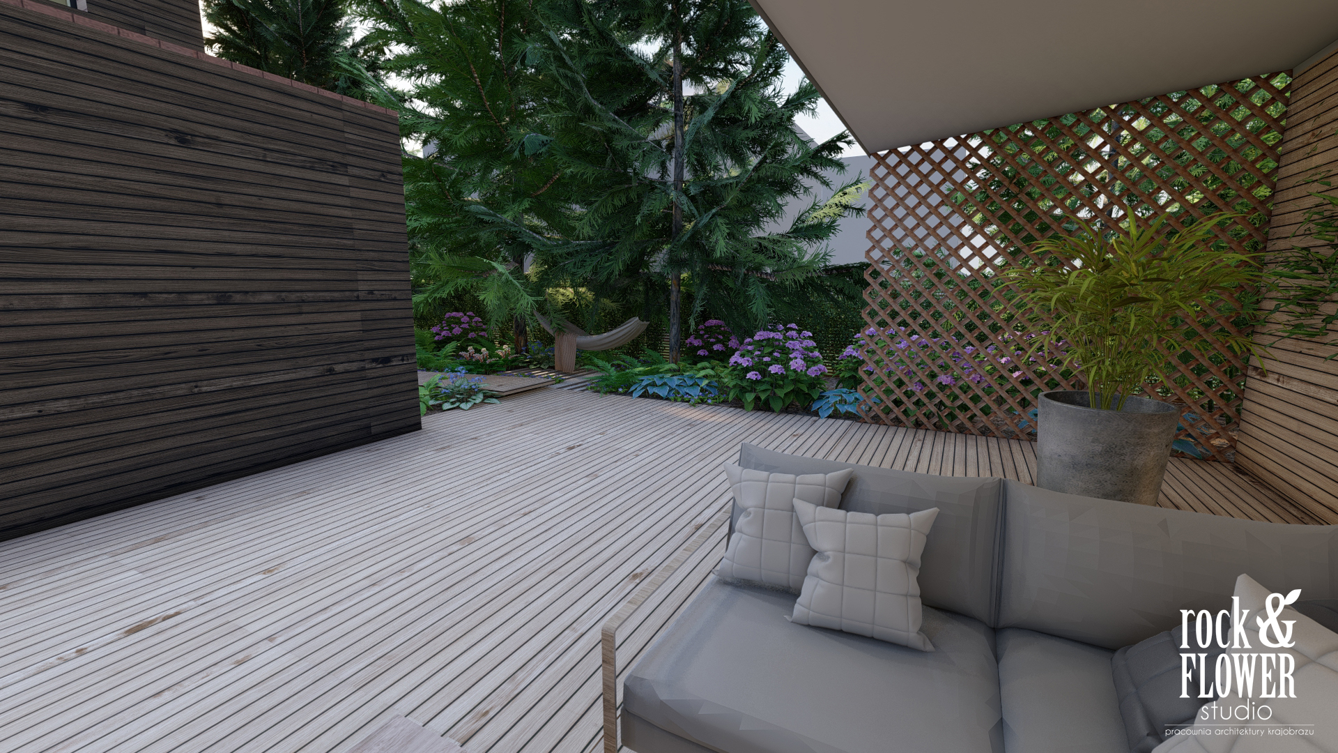 minimalistyczny ogród w Koninie