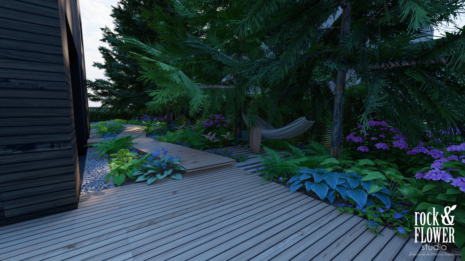 minimalistyczny ogród w Koninie