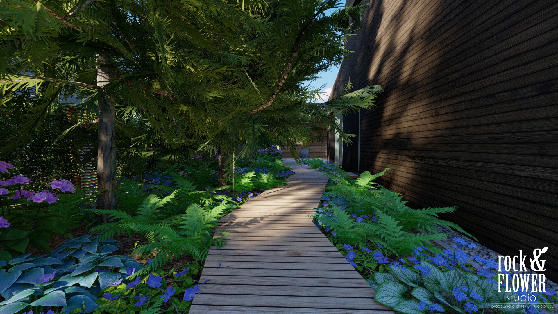 projekt minimalistycznego ogrodu w Koninie