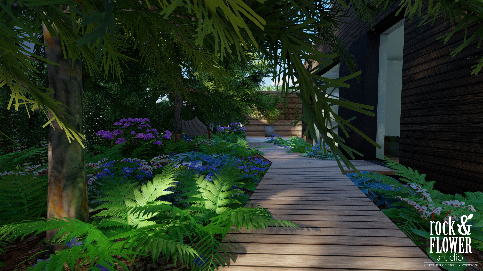 projekt minimalistycznego ogrodu w Koninie