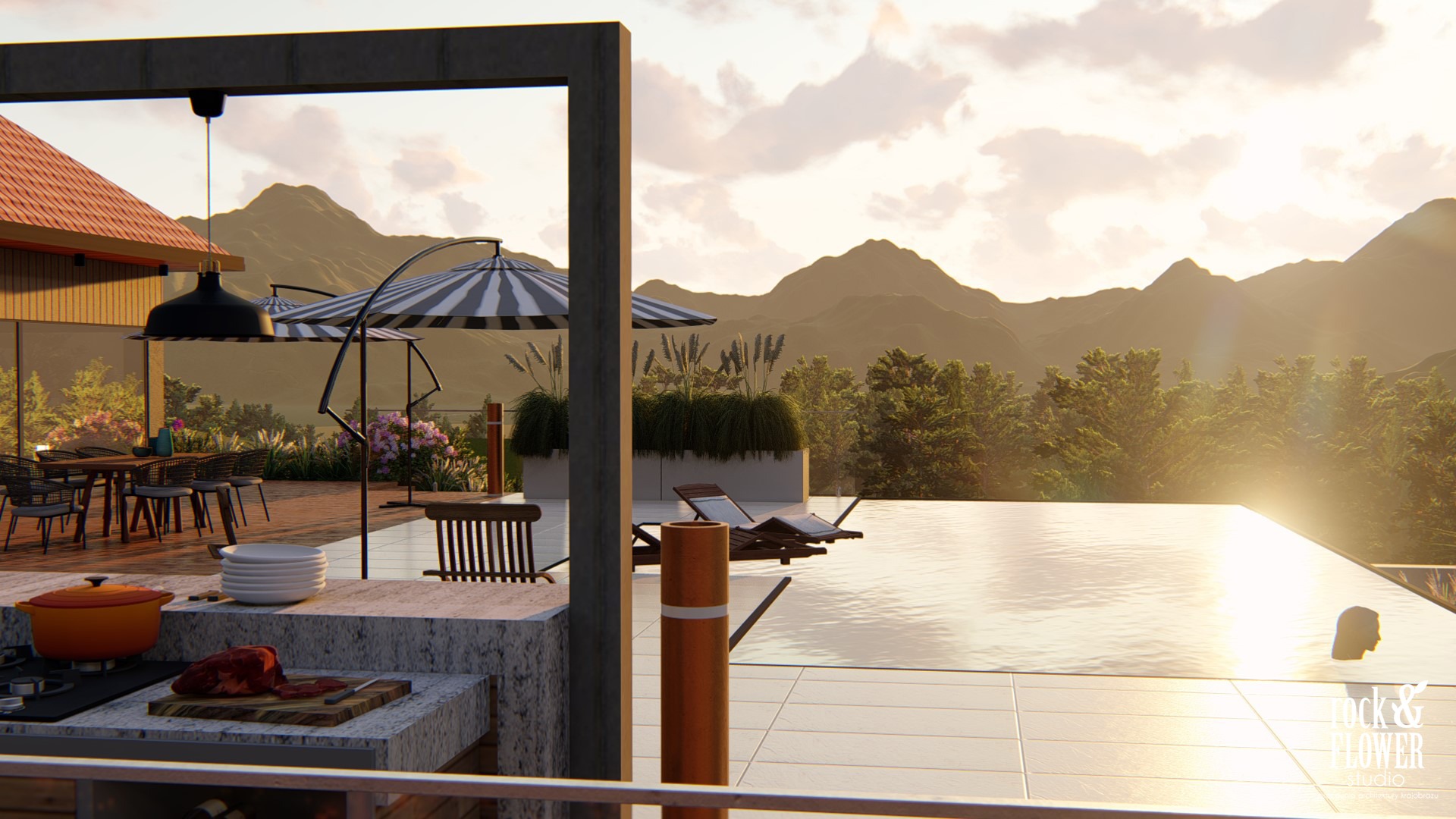 wakacyjny ogród w górach