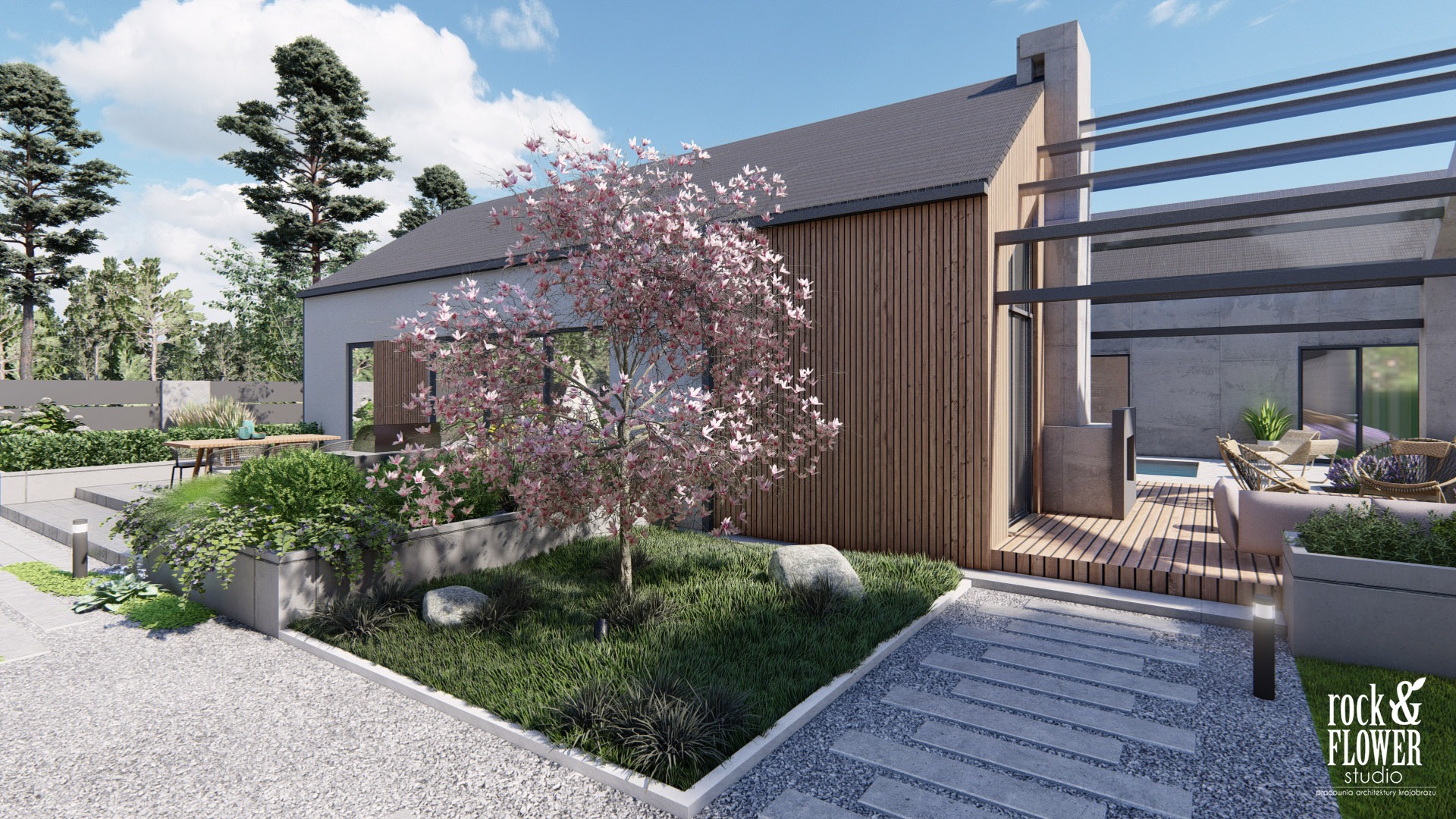 nowoczesny ogród z klasą