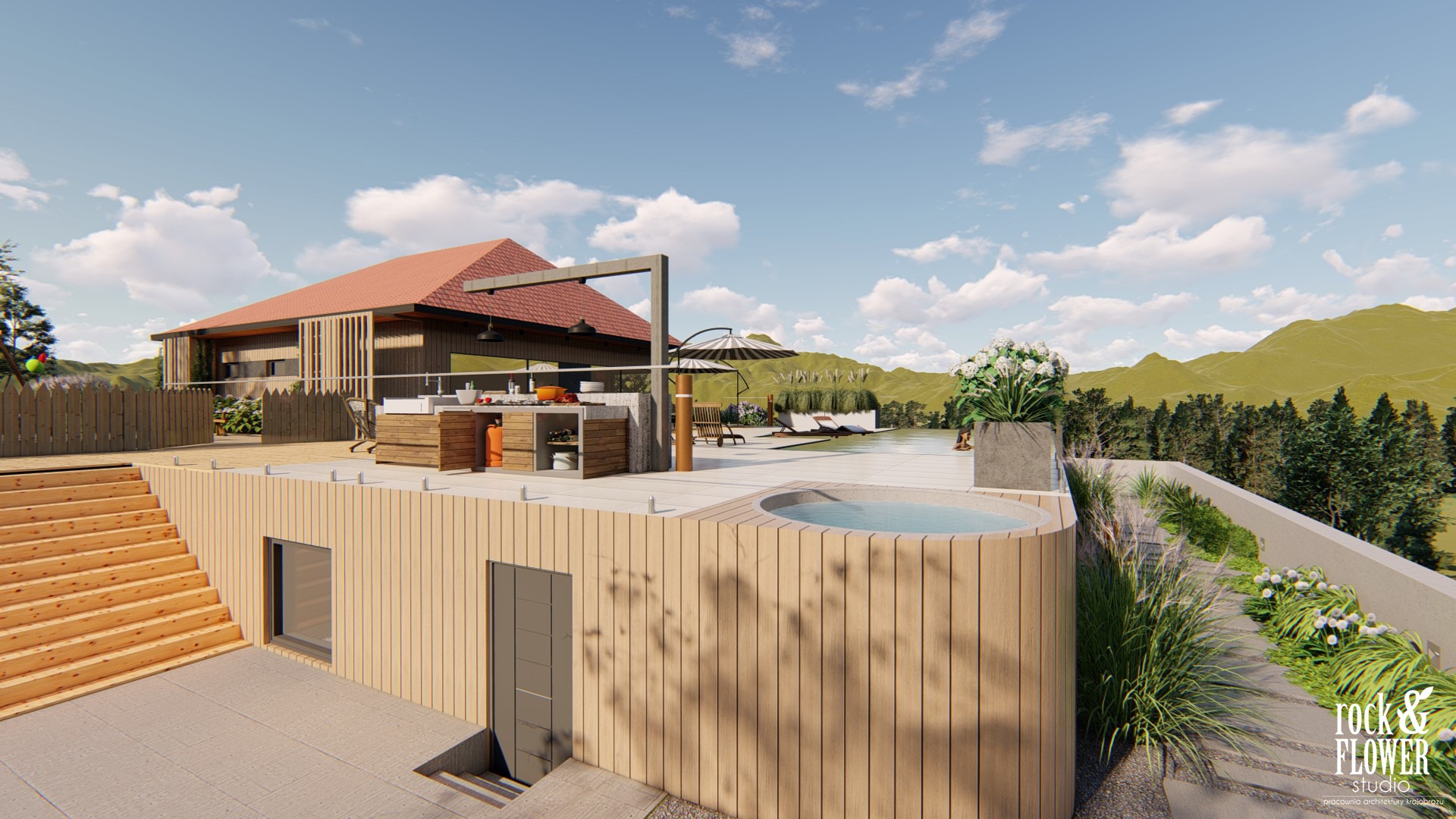 wakacyjny ogród w górach