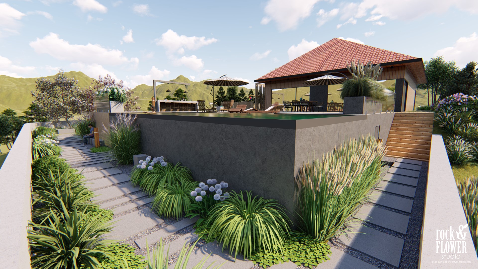 wakacyjny ogród w górach