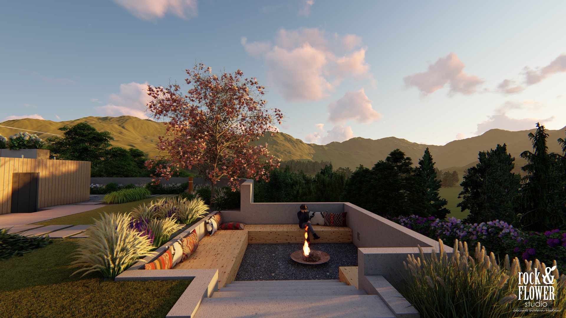 wakacyjny ogród w górach