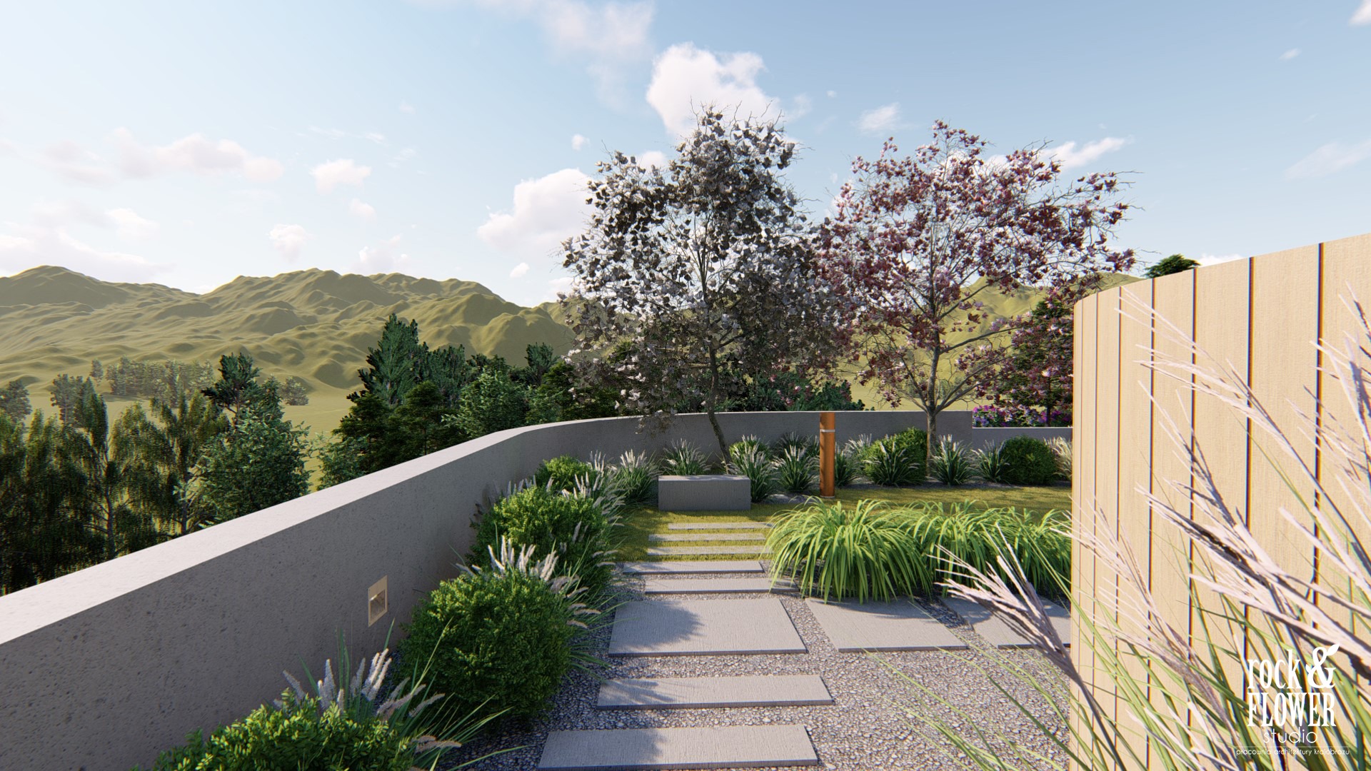 wakacyjny ogród w górach