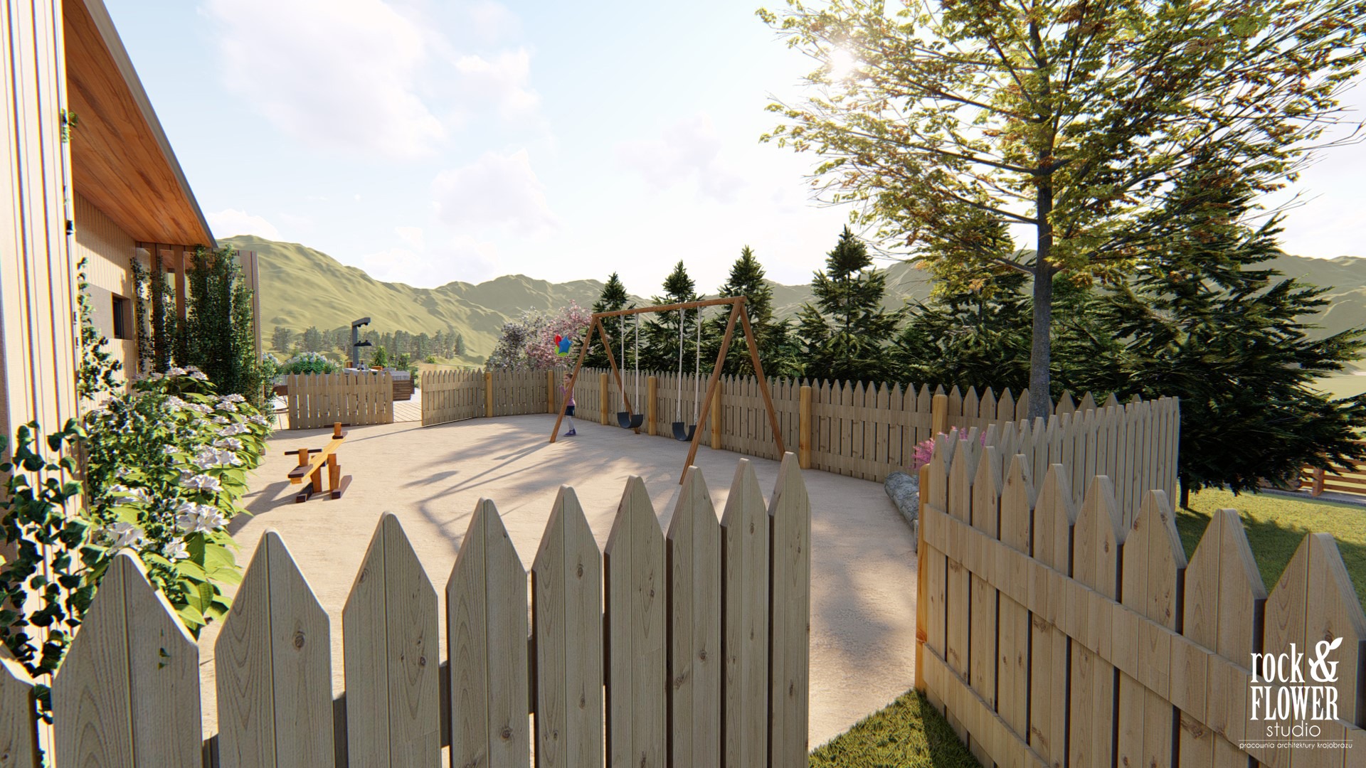 wakacyjny ogród w górach