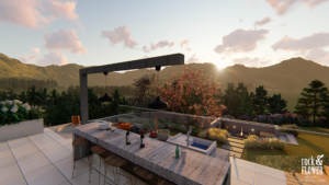 wakacyjny ogród w górach