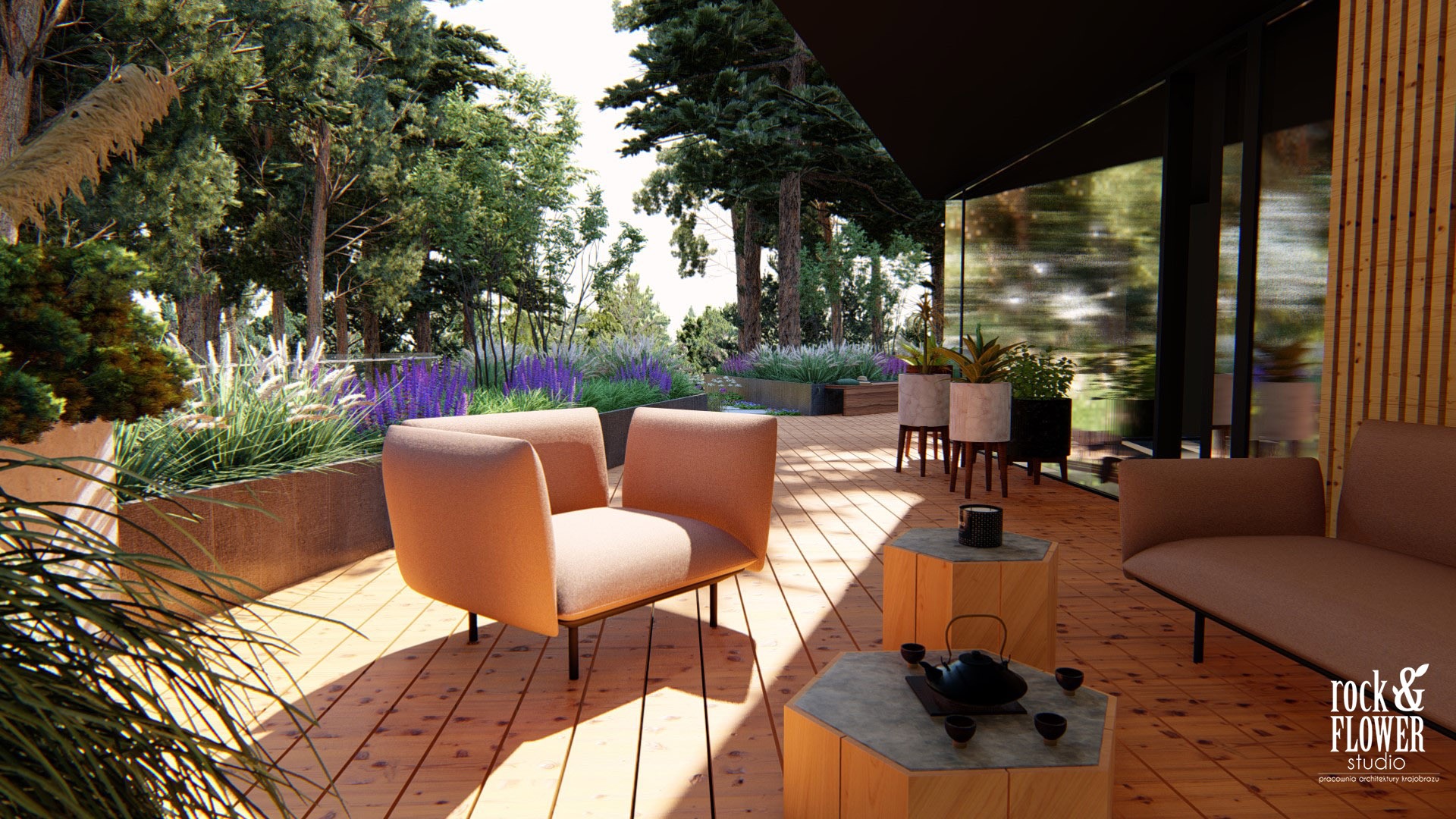 leśny taras na dachu