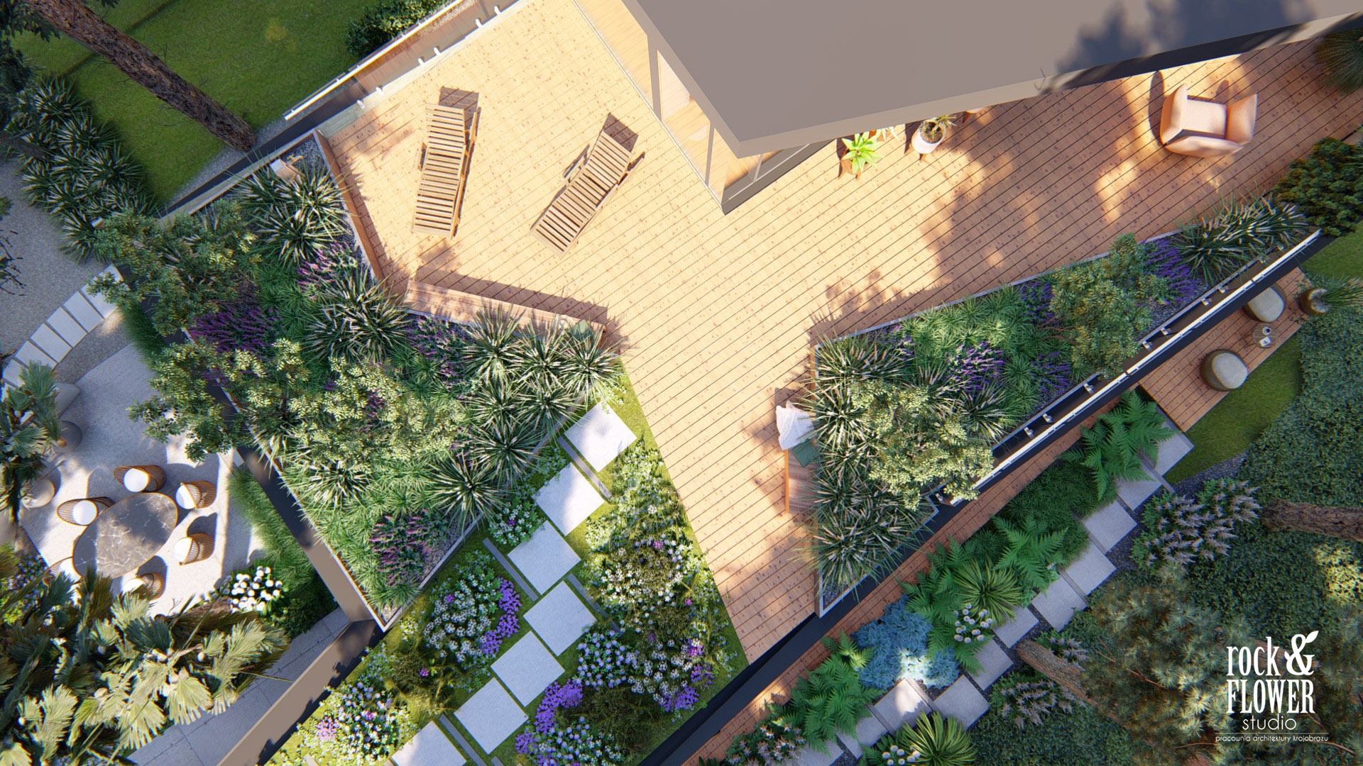 leśny taras na dachu